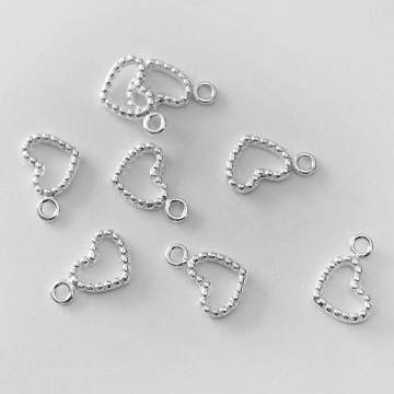 Srebrna zawieszka serce z kuleczek AG925 12,5mm