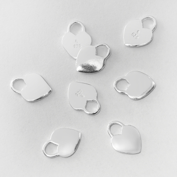 Srebrna zawieszka kłódka w kształcie serca AG925 12mm