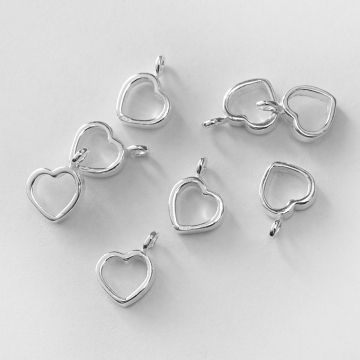 Srebrna zawieszka serce wycięte grube AG925 11,5mm