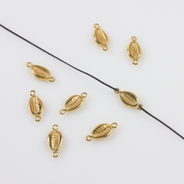 Srebrny łącznik muszelka AG925 pozłacana 16mm