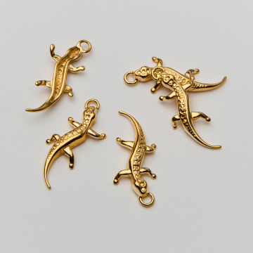 Srebrna zawieszka jaszczurka AG925 pozłacana 24mm