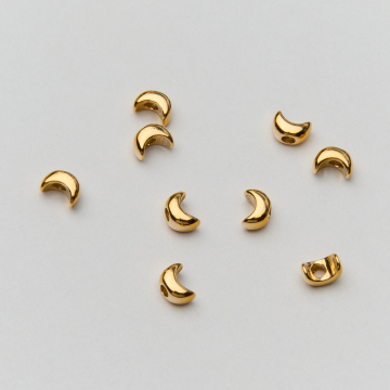 Srebrny koralik mini księżyc AG925 pozłacane 4mm