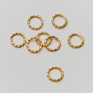 Srebrne kółko ozdobne skręcane AG925 pozłacane 7x1mm