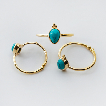 Srebrny pierścionek regulowany z magnezytem łezka AG925 pozłacany 20mm