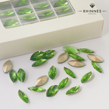Kryształy rhinnes horse eye peridot 18x9mm