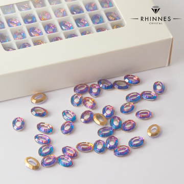 Kryształy Rhinnes oval cut heliotrope 10x7,4mm