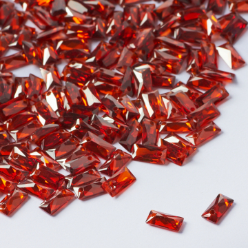 Cyrkonia bagieta fasetowana z dziurką siam 3x6mm