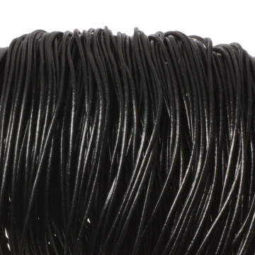 Rzemień naturalny lakierowany czarny 2mm