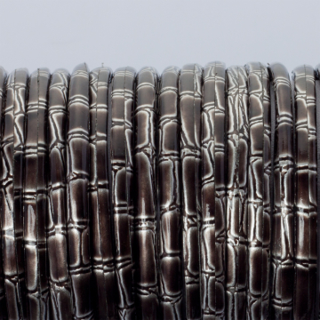 Rzemień klejony srebrno czarny 3mm