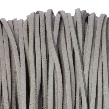 Rzemień zamszowy płaski jasny szary 2,5x1mm