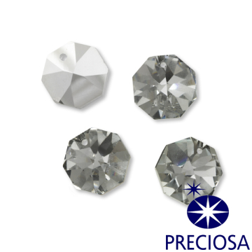 Preciosa octagon 18mm silver shadow