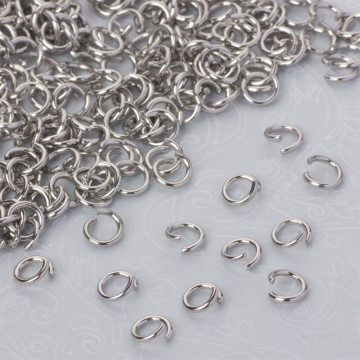 Kółeczka zaciskowe ze stali w kolorze srebrnym chirurgicznej 6x1mm