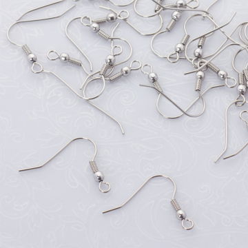 Bigle z kulką i sprężynką ze stali chirurgicznej w kolorze srebrnym 19,5mm