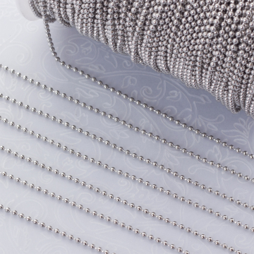 Łańcuszek kulkowy ze stali chirurgicznej w kolorze srebrnym 1,5mm