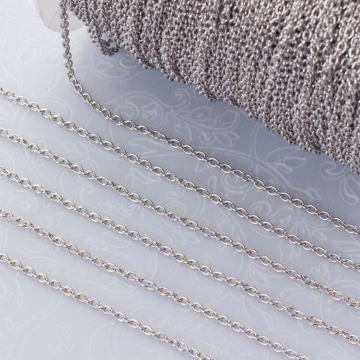 Łańcuszek owal ze stali chirurgicznej w kolorze srebrnym 2x1,7mm