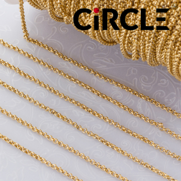 Łańcuszek rolo ze stali chirurgicznej w kolorze złotym 2mm