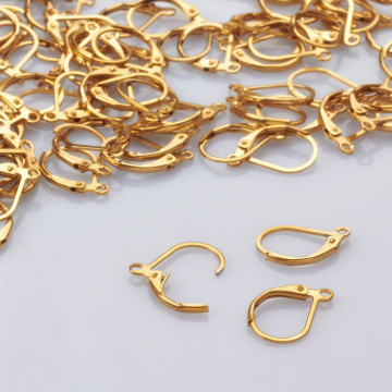 Bigle angielskie klasyczne ze stali chirurgicznej w kolorze złotym 16mm