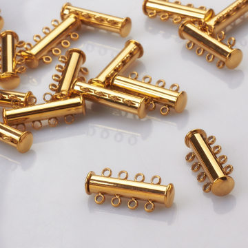 Zapięcie rozsuwane 4 sznurki ze stali chirurgicznej w kolorze złotym 25mm