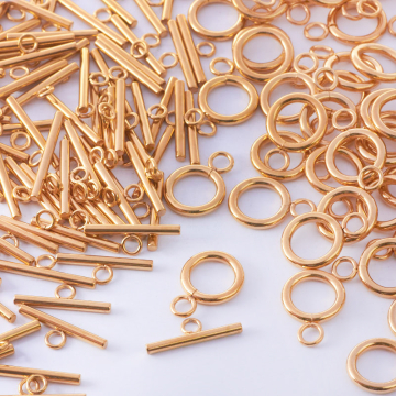 Zapięcie toggle kółko i patyczek ze stali chirurgicznej w kolorze złotym 12mm