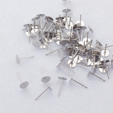 Sztyfty do naklejania ze stali chirurgicznej w kolorze srebrnym 6mm Sztyfty do naklejania ze stali chirurgicznej w kolorze srebrnym 6mm