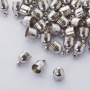 Końcówki ozdobne ze stali chirurgicznej w kolorze srebrnym 8mm