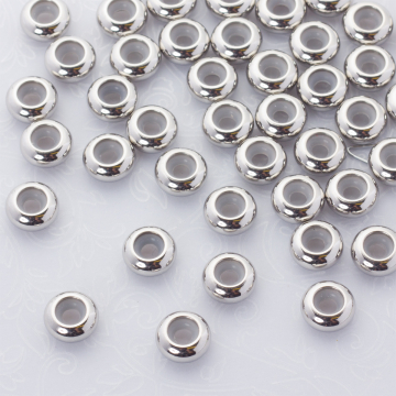 Zapięcie stoper z silikonem ze stali chirurgicznej w kolorze srebrnym 10mm