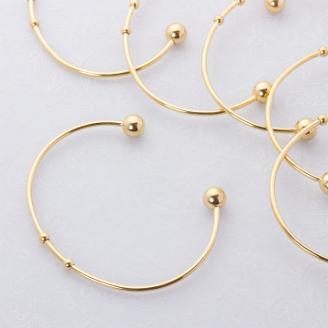 Baza bransoletki z kuleczkami ze stali chirurgicznej w kolorze złotym 16-20cm