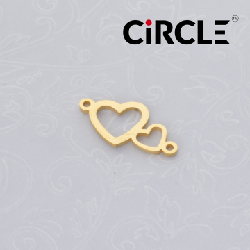 Rozgałęźnik serca ze stali chirurgicznej w kolorze złotym 21x10mm