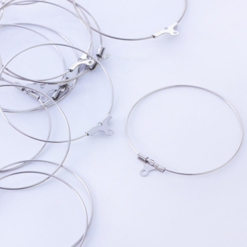 Baza do kolczyków koło odpinane ze stali chirurgicznej w kolorze srebrnym 36mm