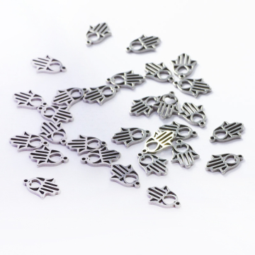 Zawieszka ze stali chirurgicznej ręka Fatimy w kolorze srebrnym 12mm