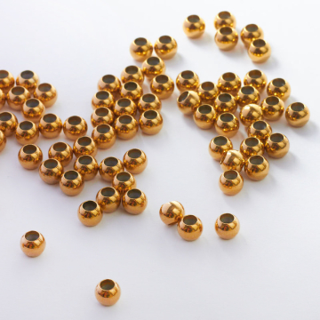 Zapięcie stoper z silikonem ze stali chirurgicznej kulki w kolorze złotym 6mm