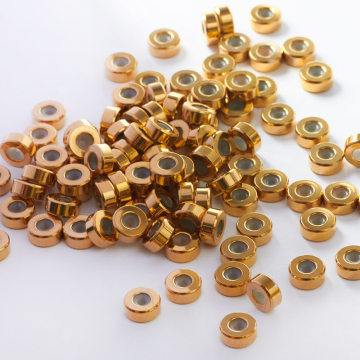 Zapięcie stoper z silikonem ze stali chirurgicznej walec w kolorze złotym 8mm