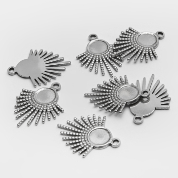 Zawieszka ze stali chirurgicznej promienie słoneczne w kolorze srebrnym 26mm