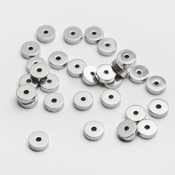 Przekładka krążek płaski ze stali chirurgicznej w kolorze srebrnym 6mm