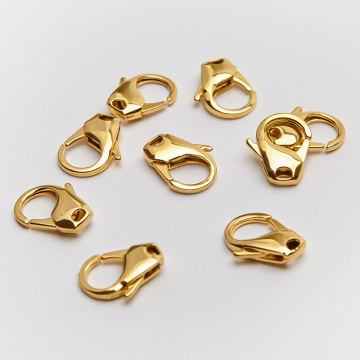 Karabińczyk ozdobny ze stali chirurgicznej w kolorze złotym 17mm