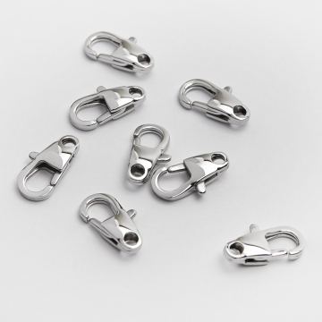 Karabińczyk ozdobny ze stali chirurgicznej w kolorze srebrnym 15mm