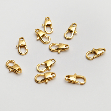 Karabińczyk ozdobny ze stali chirurgicznej w kolorze złotym 15mm