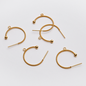 Baza kolczyka kółko skręcane z podwieszeniem w kolorze złotym 20mm