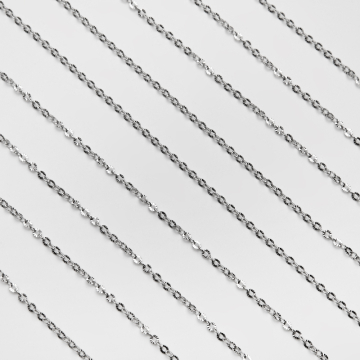 Łańcuszek owal karbowany ze stali chirurgicznej w kolorze srebrnym 3,5x3mm