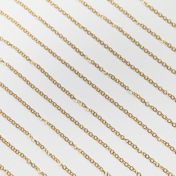 Łańcuszek kółko błyszczące ze stali chirurgicznej w kolorze złotym 3mm