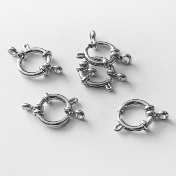 Zapięcie ozdobne federing ze stali chirurgicznej w kolorze srebrnym 14mm