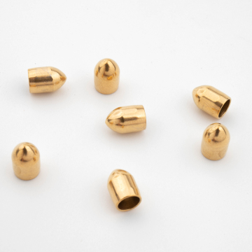Końcówka ze stali chirurgicznej do wykończenia rzemieni zaokrąglona w kolorze złotym 4mm