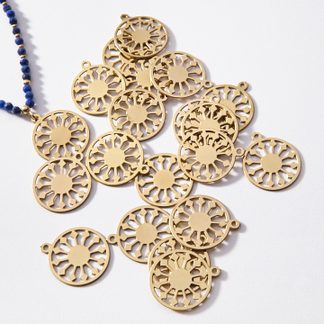 Zawieszka pozłacana ze stali chirurgicznej "zegarek" 18,4mm