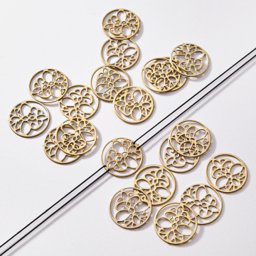 Zawieszka łącznik pozłacany ze stali chirurgicznej ćma 18,3mm