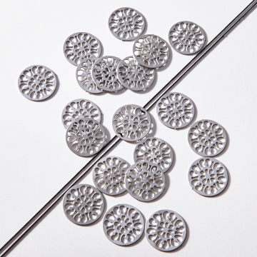 Zawieszka łącznik ze stali chirurgicznej serwetka z kropelkami w kolorze srebrnym 18,5mm