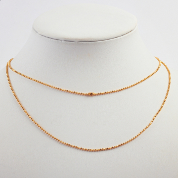 Łańcuszek ze stali chirurgicznej kuleczki z zapięciem w kolorze złotym 45cm