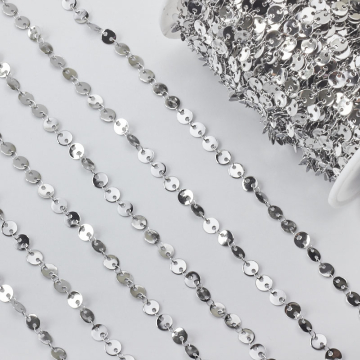 Łańcuch ze stali chirurgicznej blaszki w kolorze srebrnym w kolorze srebrnym 6mm