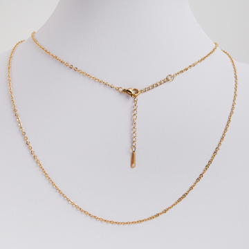 Łańcuszek ze stali chirurgicznej płaskie mini owale karbowanew kolorze złotym 50cm