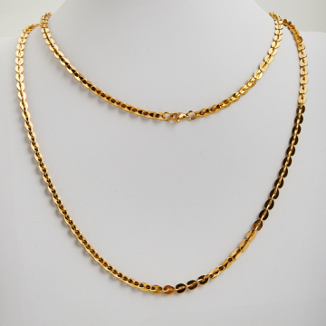 Łańcuszek ze stali chirurgicznej serca w kolorze złotym 60cm