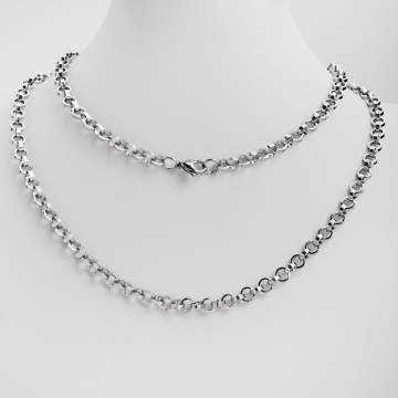 Łańcuszek ze stali chirurgicznej kółka w kolorze srebrnym 50cm